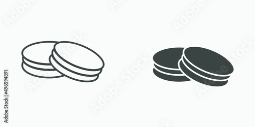 Macaroon, macaron, sweet meringue icon vector. cupcake, biscuit, dessert, cake, candy symbol