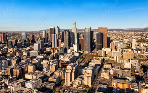 Aerial view of downtown Urban Los Angeles California