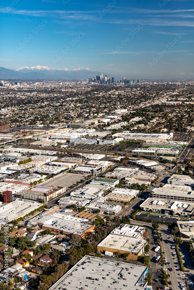 Aerial view of newly developed communities Los Angeles