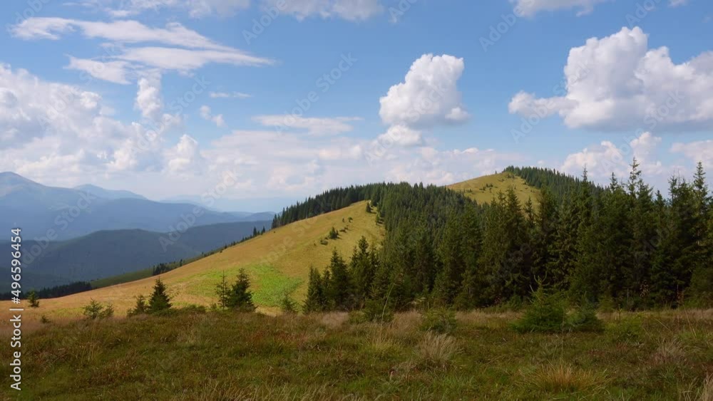 Splendid mountain valley on a sunny day with green alpine meadows. Filmed in UHD 4k video. Splendid mountain valley on a sunny day with green alpine meadows. Filmed in UHD 4k video.