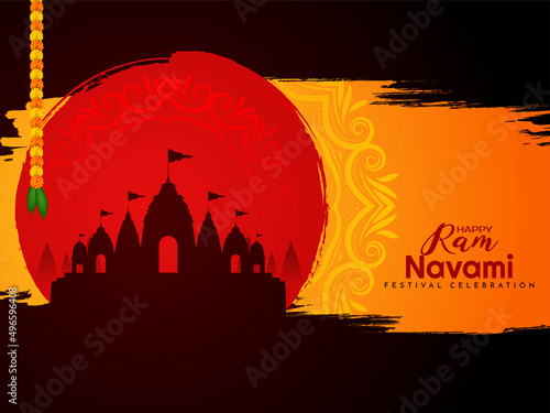 Happy Ram Navami cultural Hindu festival wishes celebration card