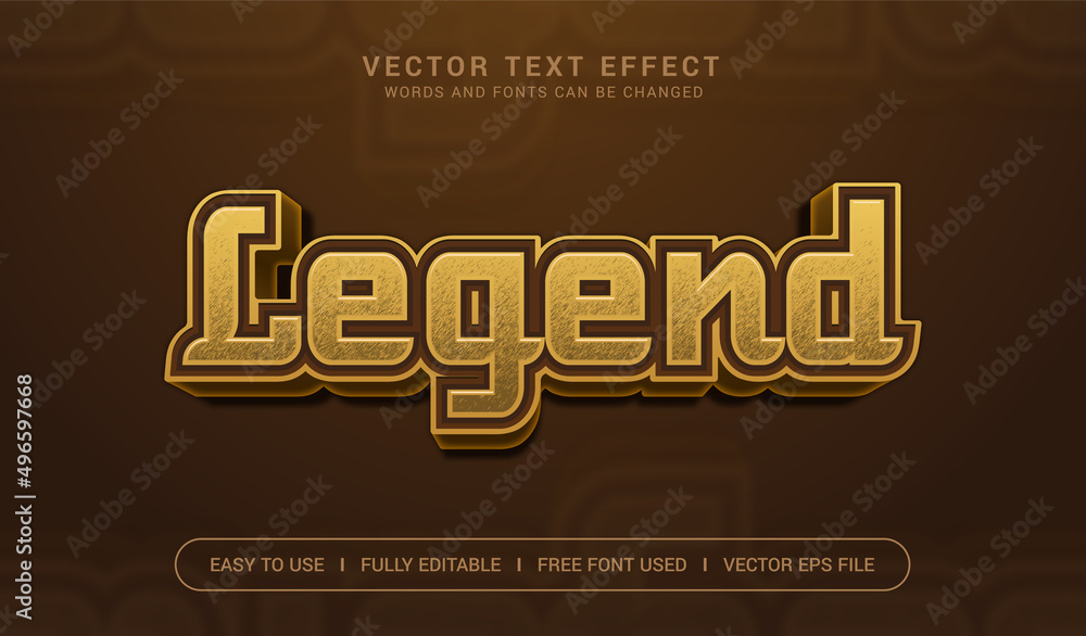 Legend Editable Vector Text Effect.