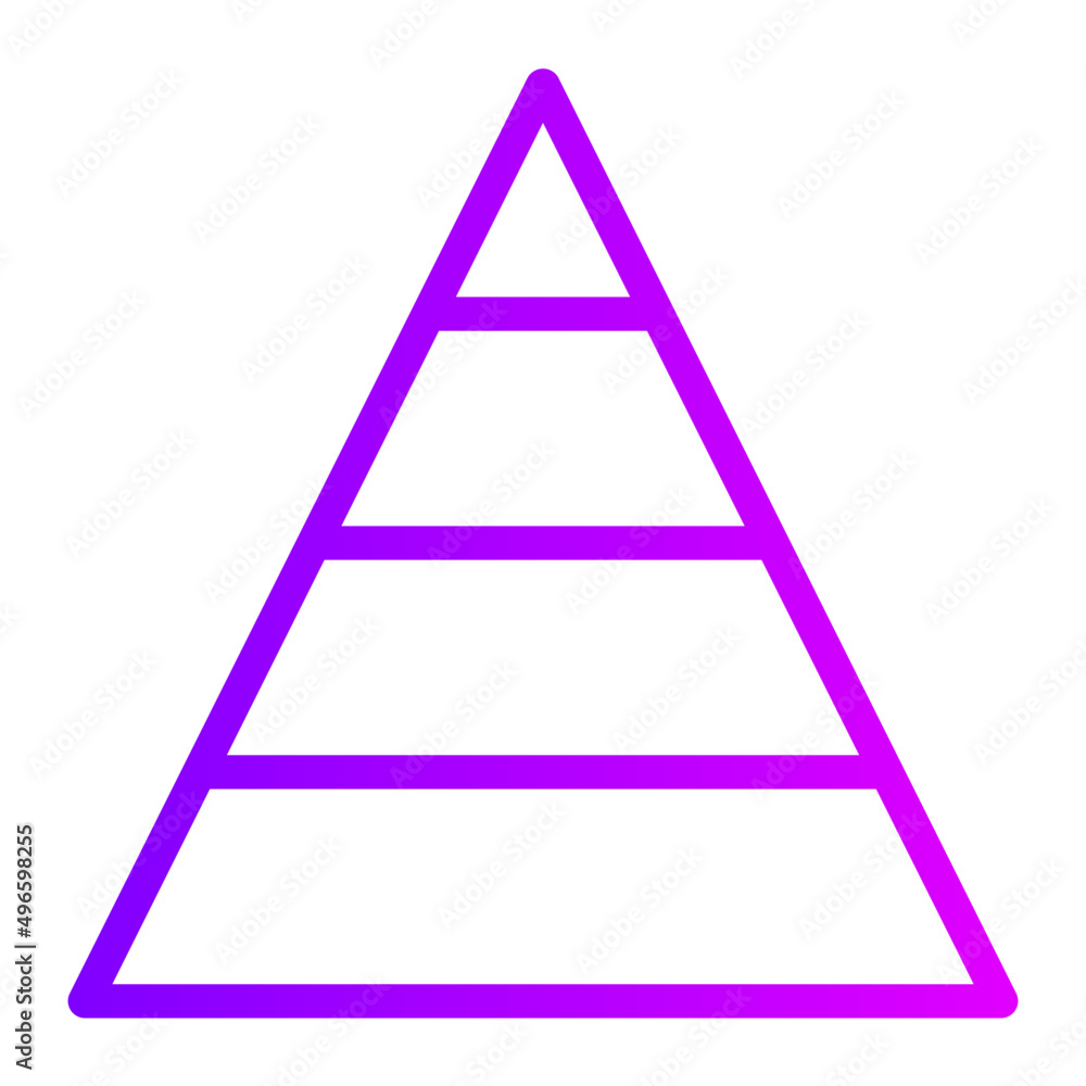pyramid chart gradient icon pyramid chart gradient icon