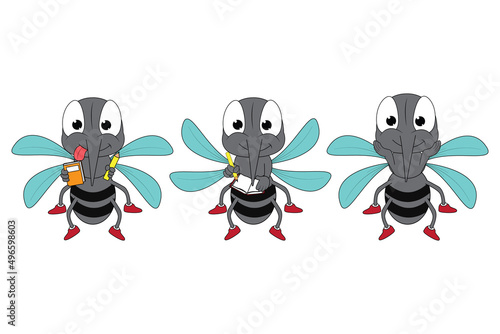 cute mosquito animal cartoon graphic
