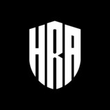 HRA letter logo design. HRA modern letter logo with black background. HRA creative  letter logo. simple and modern letter logo. vector logo modern alphabet font overlap style. Initial letters HRA 