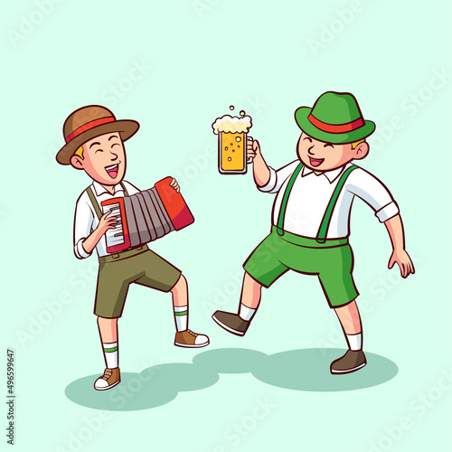 two people are celebrating octoberfest