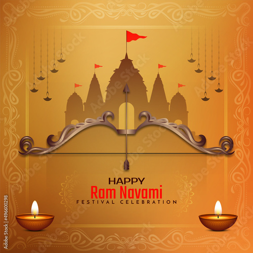 Happy Ram Navami traditional festival celebration background