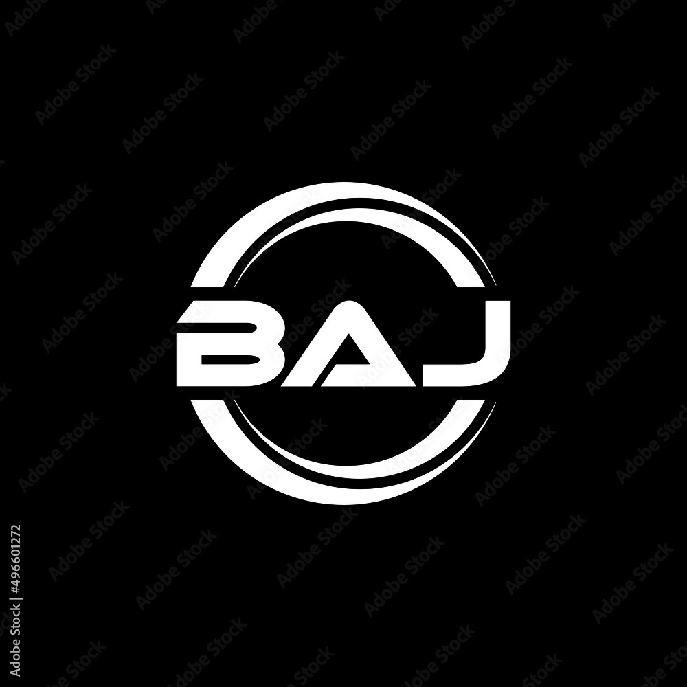 BAJ letter logo design with black background in illustrator, vector logo modern alphabet font overlap style. calligraphy designs for logo, Poster, Invitation, etc. BAJ letter logo design with black background in illustrator, vector logo modern alphabet font overlap style. calligraphy designs for logo, Poster, Invitation, etc.