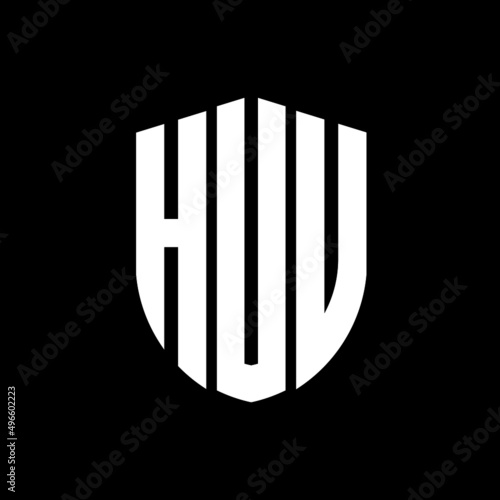 HUU letter logo design. HUU modern letter logo with black background. HUU creative  letter logo. simple and modern letter logo. vector logo modern alphabet font overlap style. Initial letters HUU  photo