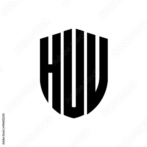 HUV letter logo design. HUV modern letter logo with black background. HUV creative  letter logo. simple and modern letter logo. vector logo modern alphabet font overlap style. Initial letters HUV  photo