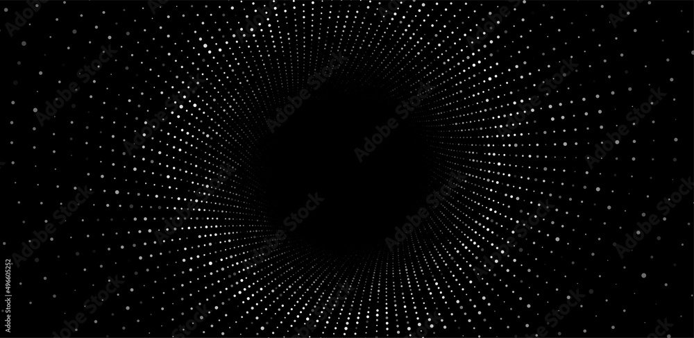Fototapeta premium Abstract wireframe tunnel. Vector wormhole. 3D portal grid. Futuristic fantasy funnel.