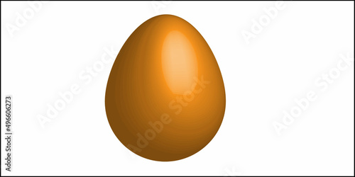 Golden easter egg . Gold 3D isolated design element.Golden egg.