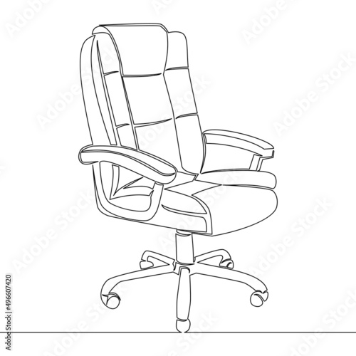 Continuous line drawing executive office chair concept