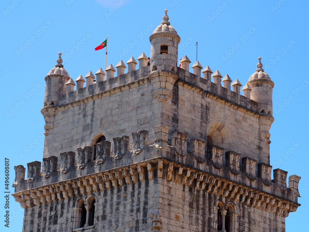 La zona de Belem en Lisboa, donde destaca su bonita torre. Portugal.