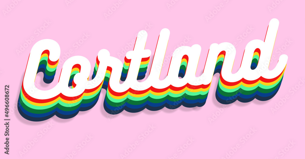 cortland City. Colorful typography text banner. Vector the word
