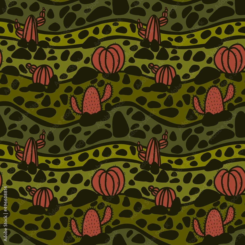 Floral seamless cactus pattern for fabrics and textiles and packaging and gifts and cards and linens and kids Floral seamless cactus pattern for fabrics and textiles and packaging and gifts and cards and linens and kids