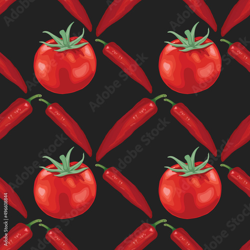 hand draw vegetable seamless pattern design