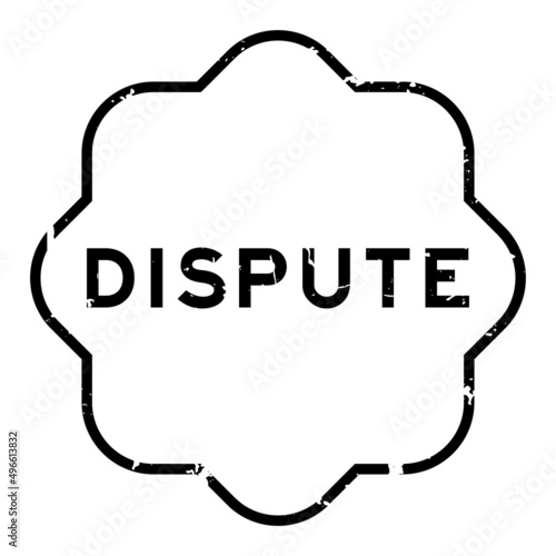 Grunge black dispute word rubber seal stamp on white background