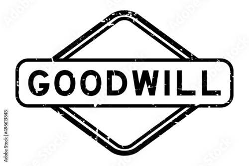 Grunge black goodwill word rubber seal stamp on white background
