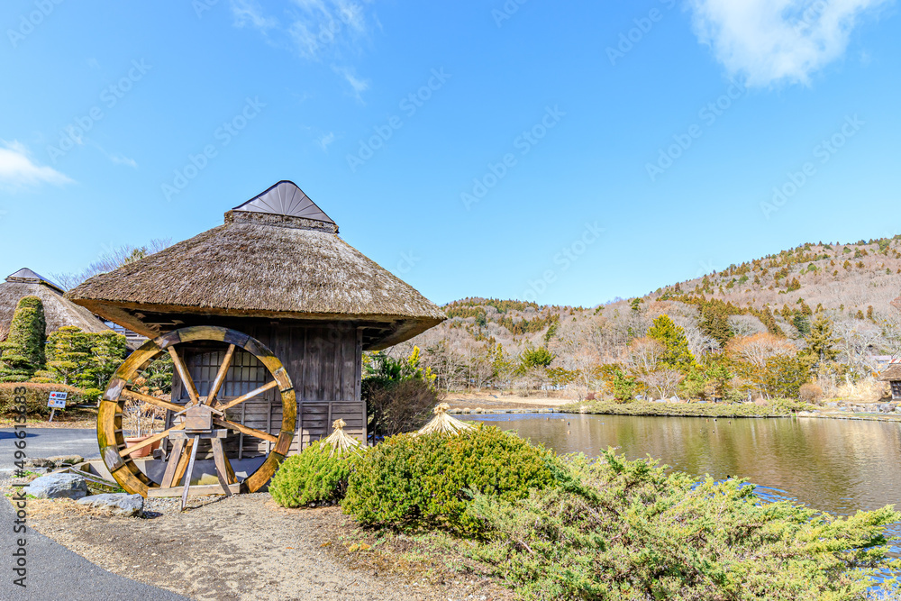 Obraz premium 初春の忍野八海 山梨県忍野村 Oshino Hakkai in early spring. Yamanashi-ken Osino village.