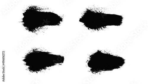 Wallpaper Mural set of black strokes of paint isolated on white background Torontodigital.ca