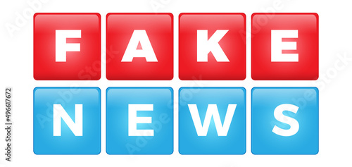 The word Fake News. Vector, lighted buttons with the text.