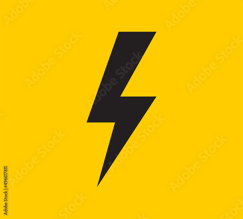 Power energy vector emblem. Electricity flash symbol. Charge or danger icon