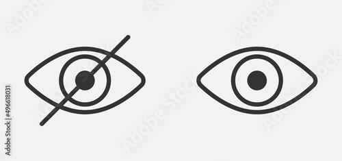 Show password icon, eye symbol. Vector vision hide from watch icon. Secret view web design element.