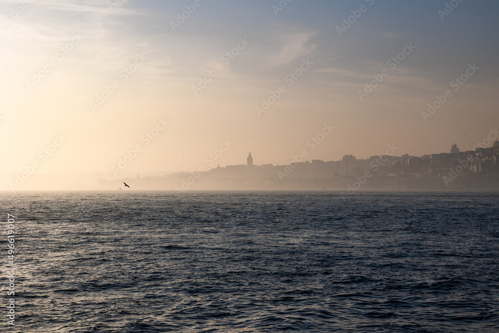 Istanbul view at foggy weather. Cityscape of Istanbul Istanbul view at foggy weather. Cityscape of Istanbul