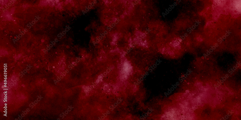 Watercolor red grunge background painting. Watercolour old deep maroon color backdrop. Stains on paper texture. abstract red background texture wall wallpaper.	
