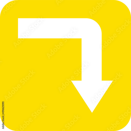 Turn Down Vector Icon Design Illustration