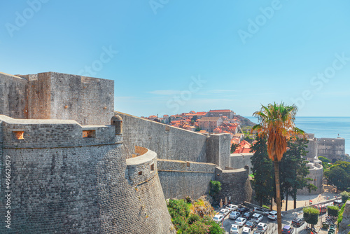 Fortress Tvrdava Minceta in Dubrovnik Croatia . Dubrovnik City walls , strong fort . Historical famous place  photo