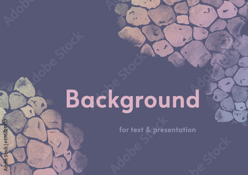 Watercolor Abstract background for text. Gray Backdrop with brown and yellow Abstract elements