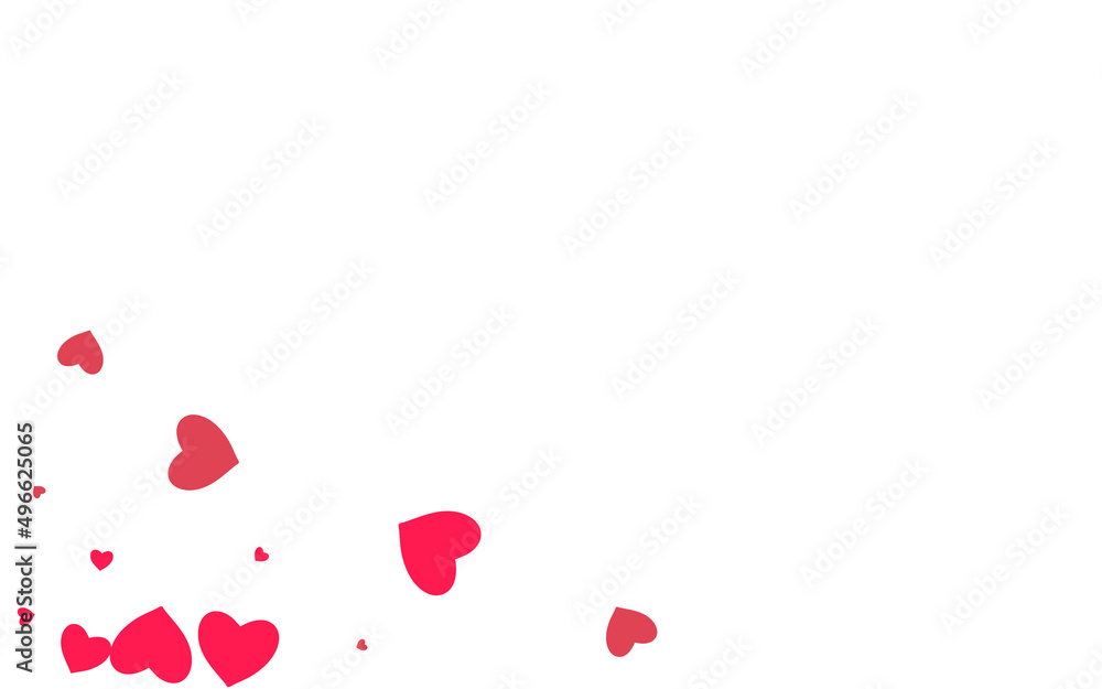 Red Hearts Vector White Backgound. Wedding