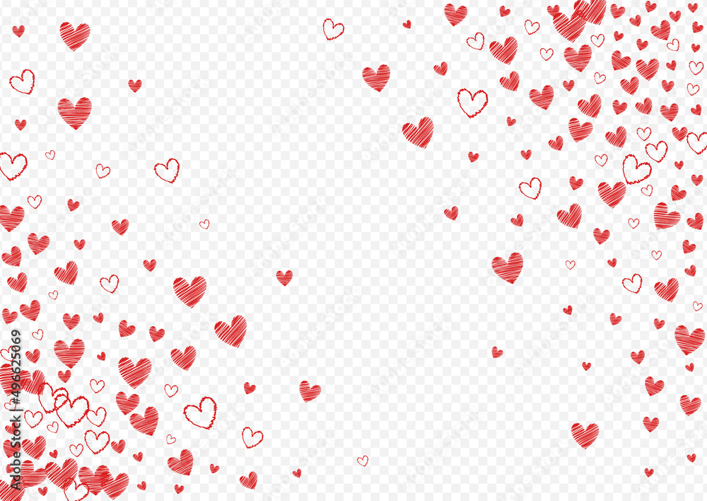 Burgundy Hearts Vector Transparent Backgound.