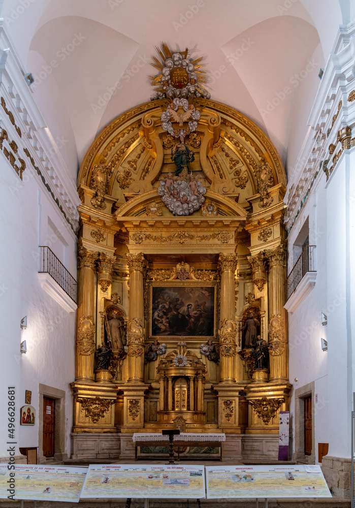 interior view of the historic San Francisco Javier church in the old town of Caceres