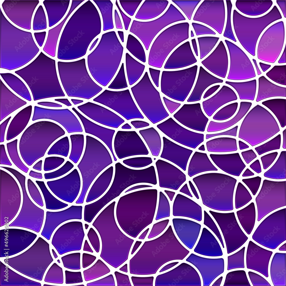 Fototapeta premium abstract vector stained-glass mosaic background - purple and violet circles