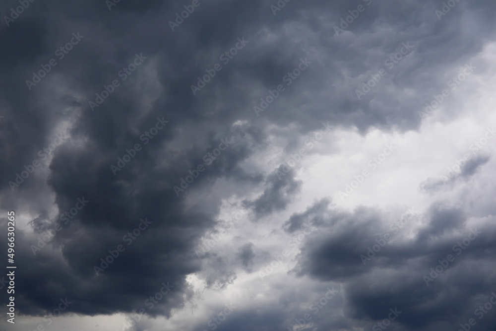 High clouds in the summer sky. Sky background. Meteorological observations of the sky.