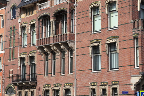 Amsterdam Paulus Potterstraat Decorated Brick House Facades with Balconies, Netherlands