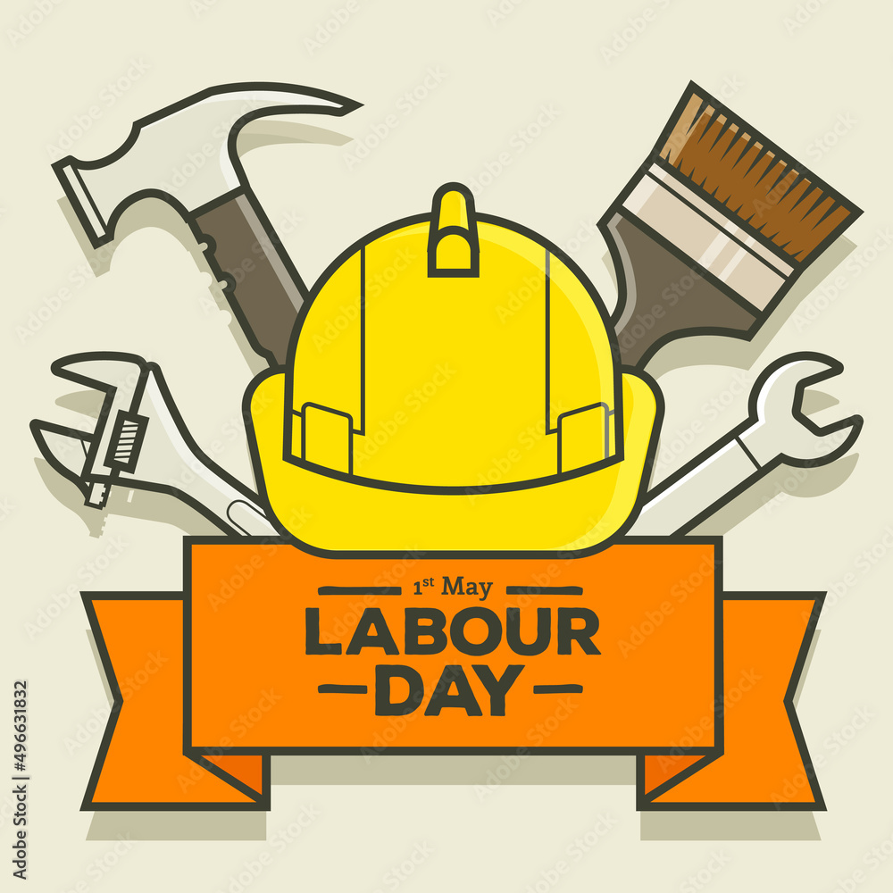 set of construction tools labour day set of construction tools labour day