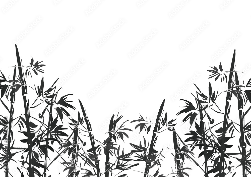 墨絵 竹の背景イラスト 墨絵 竹の背景イラスト