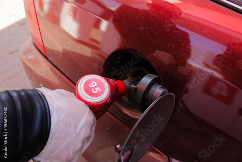 Lukoil logo. Sign Lukoil. Lukoil company sign. Written in Russian. Stock market crash. Crisis 2022. Russian attack on Ukraine.