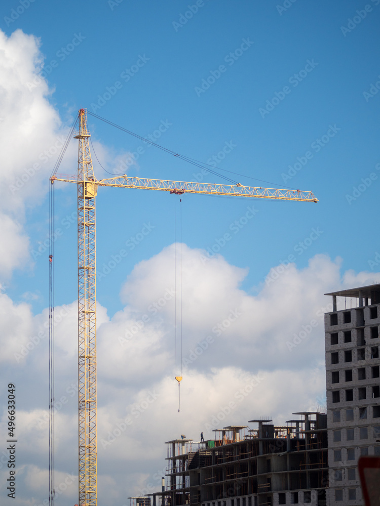 landscape with a construction crane