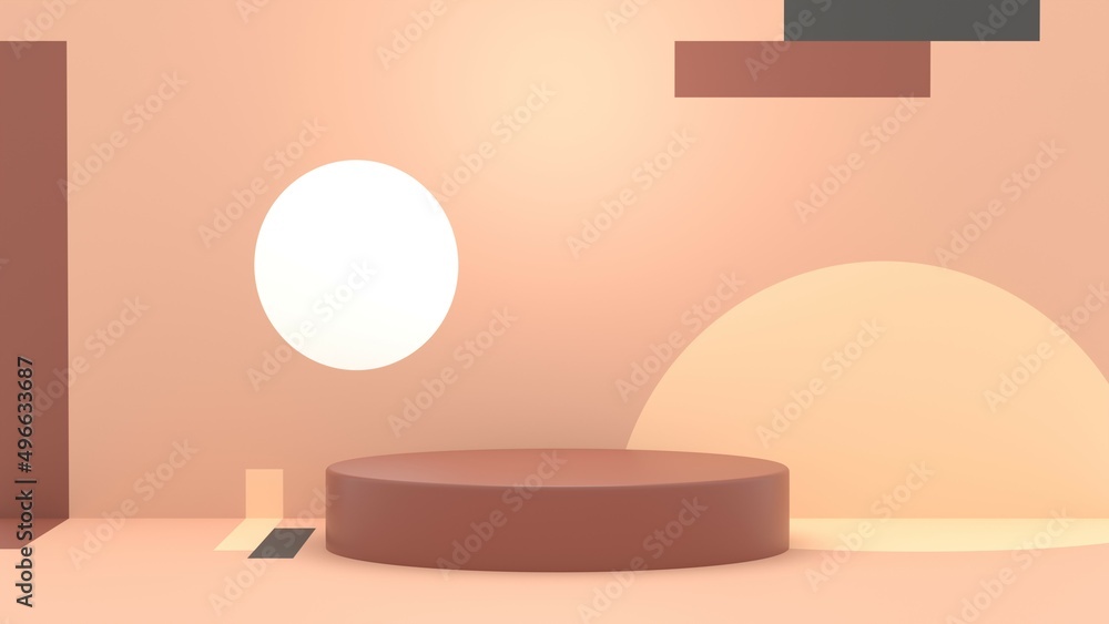 Product display scene, podium on pastel abstract background. 3D illustration. Product display scene, podium on pastel abstract background. 3D illustration.