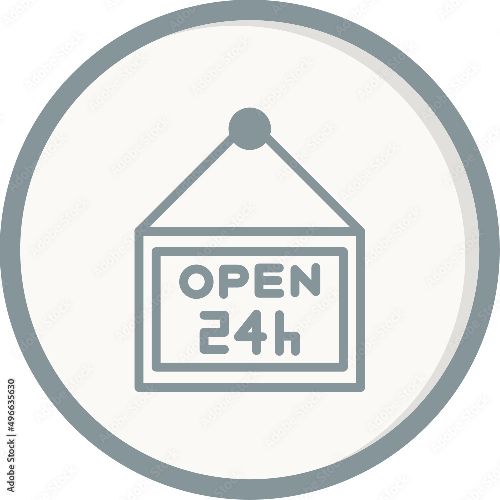 Open Shop 24 Hours Icon