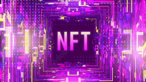 NFT background. Digital technology concept. Vector illustration