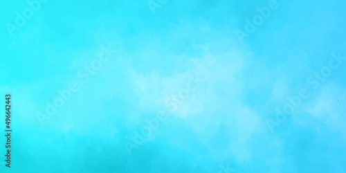Abstract background with blue sky with clouds and watercolor design . Modern design with light Blue watercolor background hand-drawn with copy space for text. stylist colorful hand painted paper .