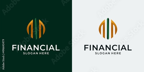 financial logo premium vector