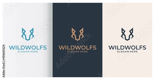 wild wolf logo premium vector