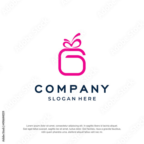 gift logo simple intial g premium vector